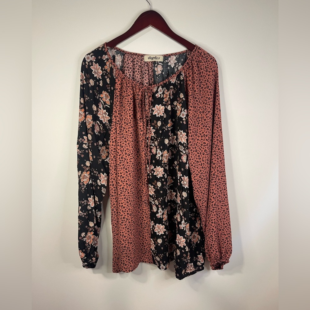 Haplics Elegant Floral and Leopard Print Blouse‎ - Picture 3 of 9